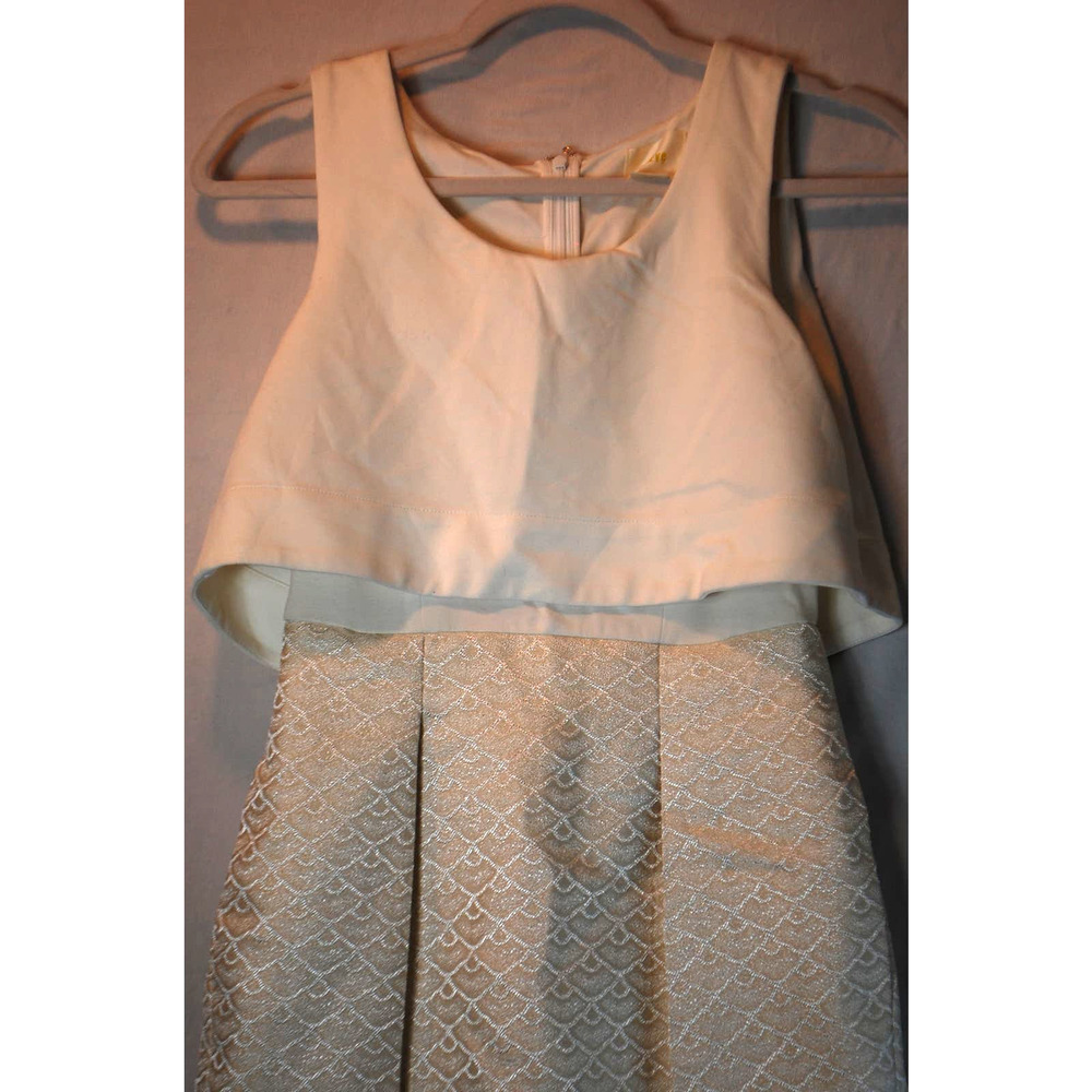 Anthropologie Women's Chanterie Ponte Sheath Dress by Maeve Metallic Classic 0P - Picture 3 of 7